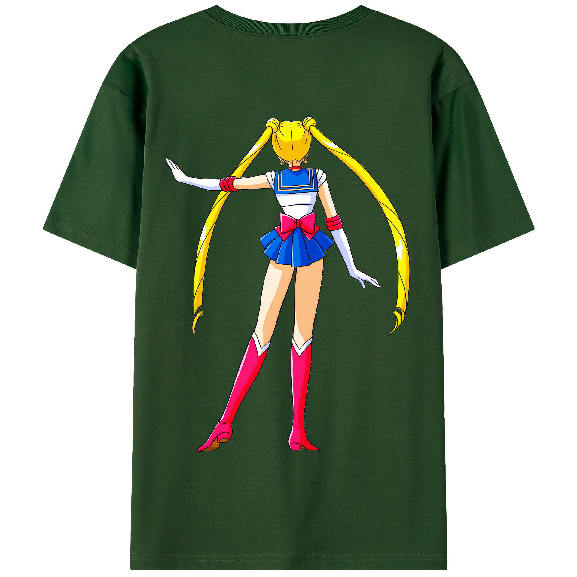 （画像用） 美少女戦士セーラームーン 月野 うさぎ つきの うさぎ Sailor Moon Tsukino Usagi 綿100％半袖Tシャツ（背面プリント）